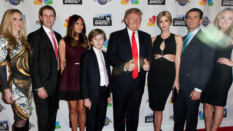 The Trump family posing together