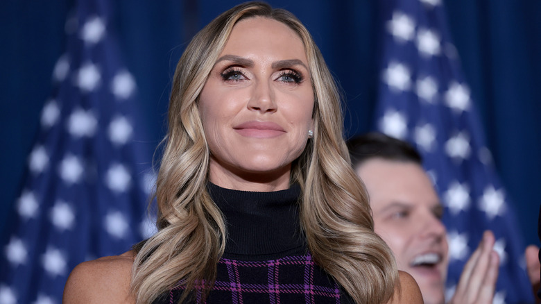 Lara Trump in a checkered dress