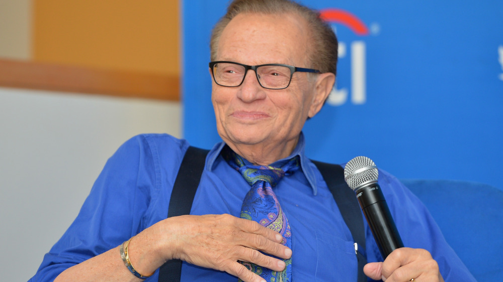 Larry King with mic