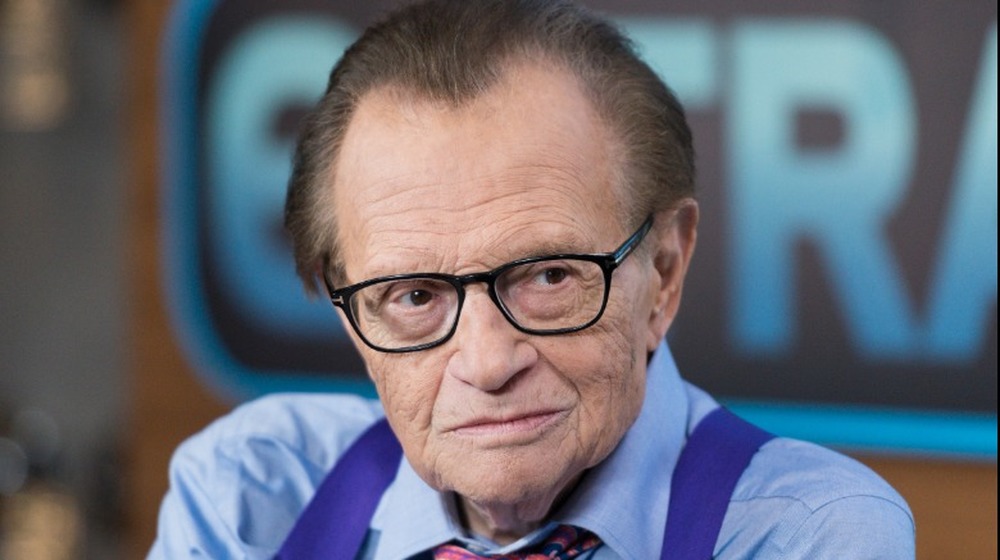 Larry King visits "Extra"