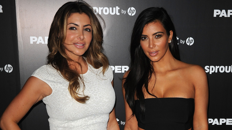 Larsa Pippen posing with Kim Kardashian 