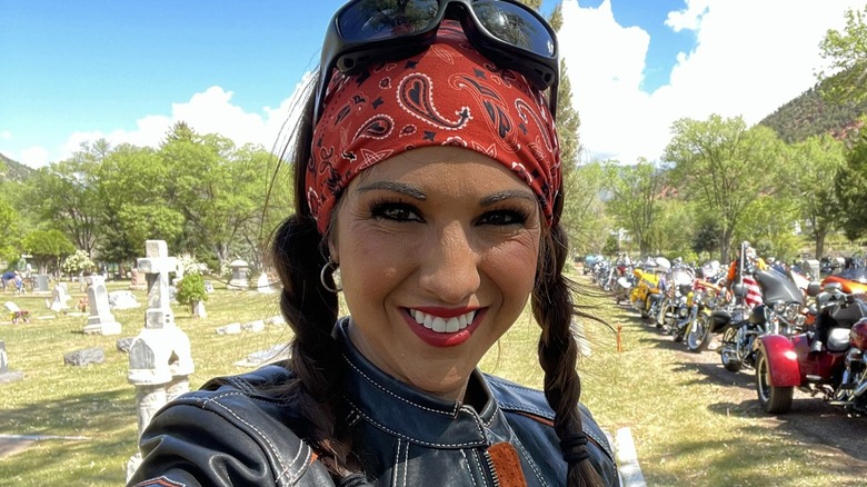 Lauren Boebert wearing a bandanna