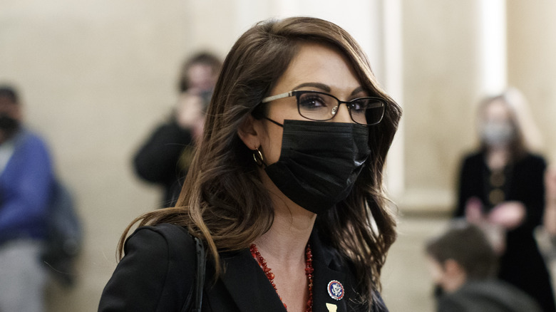 Lauren Boebert wearing a mask at the Capitol