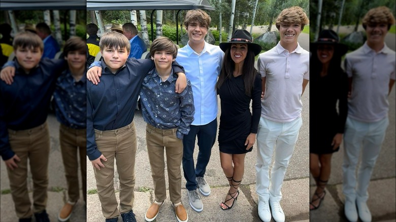 Lauren Boebert and sons posing outdoors