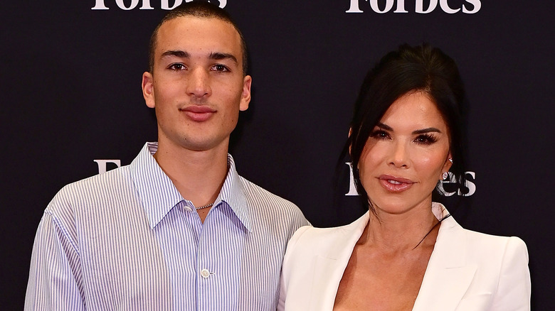 Lauren Sanchez posing with her son Nikko Gonzalez