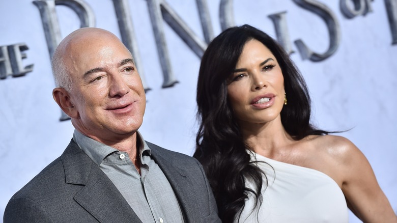 Lauren Sanchez and Jeff Bezos smiling