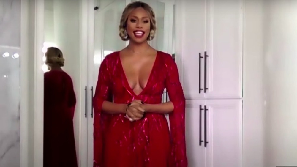 Laverne Cox posing on red carpet