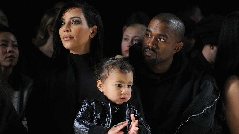 Kim Kardashian with Kanye West and daughter North