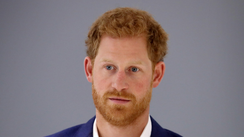 Prince Harry speaking in close-up