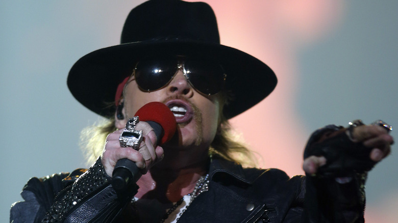 Axl Rose on stage in 2012