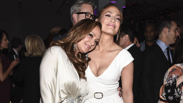 Leah Remini and Jennifer Lopez smiling