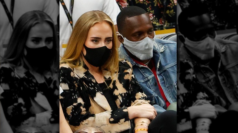 Adele Rich Paul wearing masks basketball game 