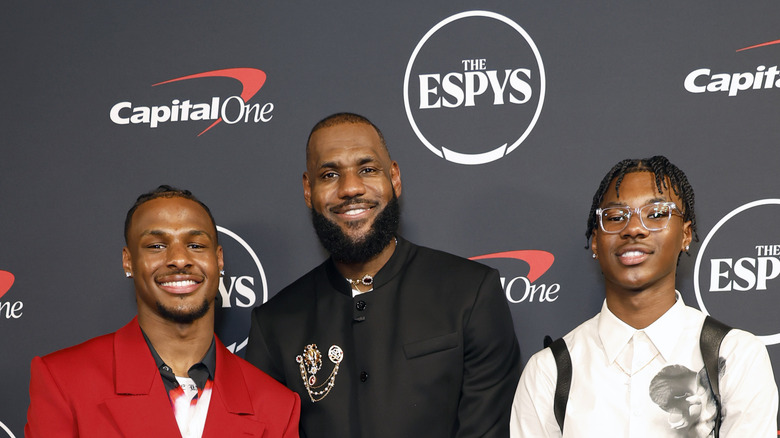 Lebron James with sons Bronny and Bryce