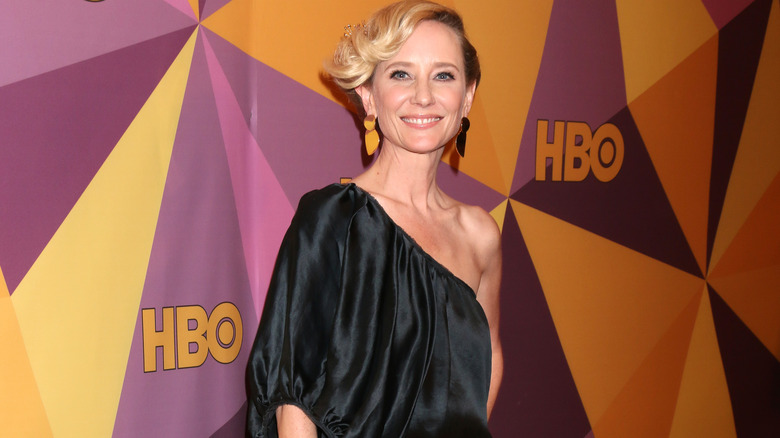 Anne Heche in black dress