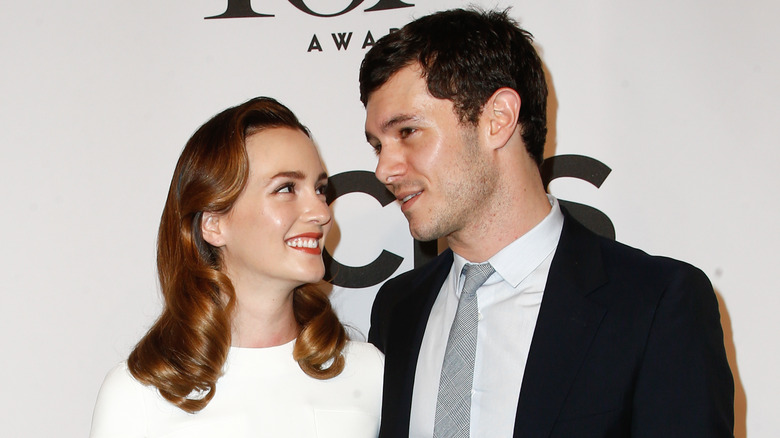 Leighton Meester and Adam Brody pose together in 2014