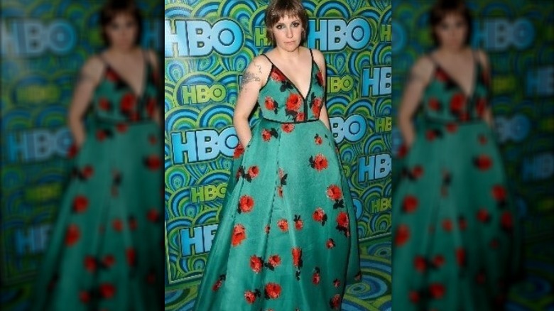 Lena Dunham in Prada Emmys dress