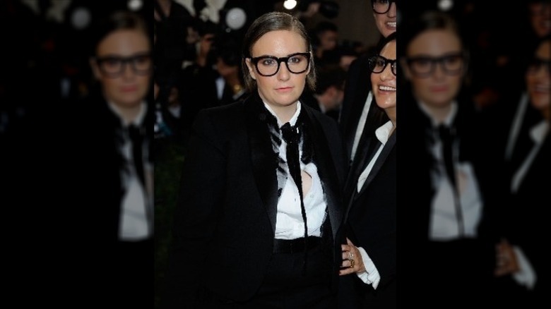 Lena Dunham wearing tuxedo at Met Gala