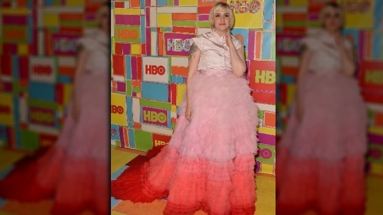 Lena Dunham wearing Giambattista Valli dress