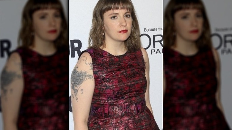 Lena Dunham in Jonathan Cohen dress