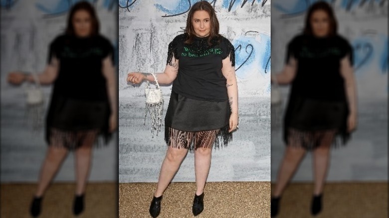 Lena Dunham wearing Christopher Kane dress