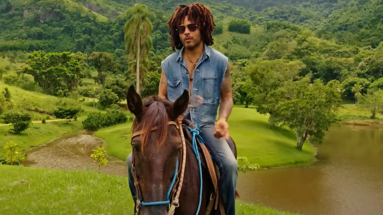 Kravitz riding a horse