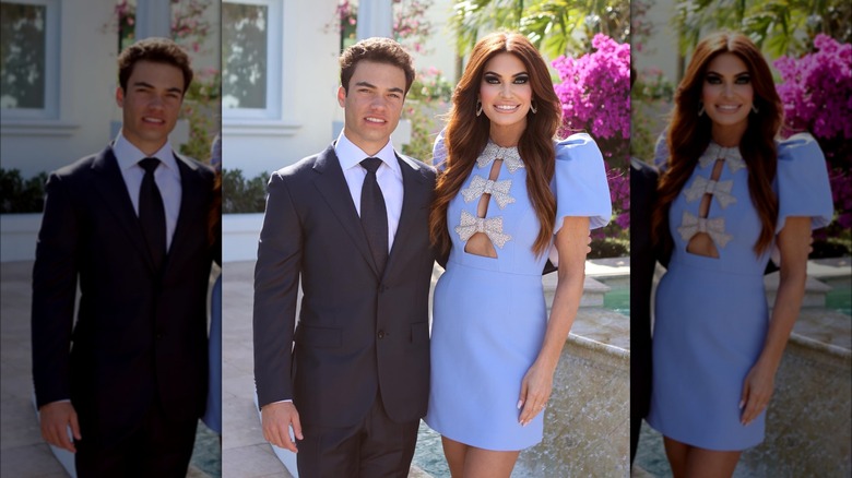 Kimberly Guilfoyle and Ronan Villency posing for prom photos