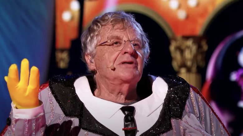 Jerry Springer speaking on the Masked Singer