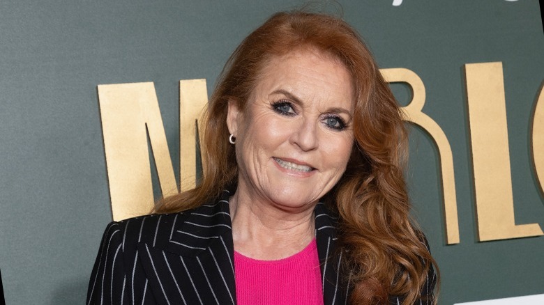 Sarah Ferguson smiling in suit