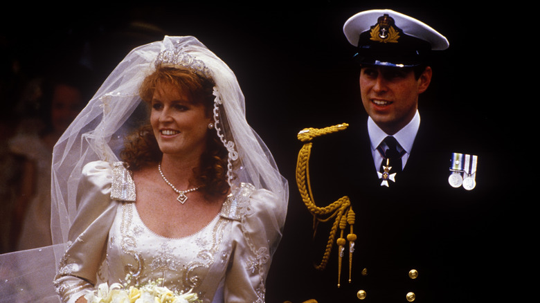 Sarah Ferguson and Prince Andrew at their wedding