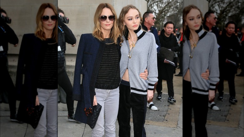 Vanessa Paradis and Lily-Rose Depp pose together