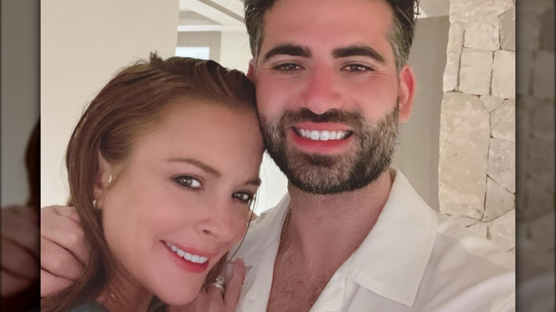 Lindsay Lohan and Bader Shammas in their wedding post