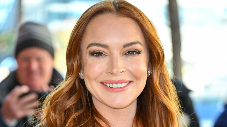 Lindsay Lohan smiling red hair