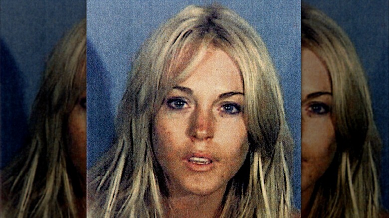 Lindsay Lohan blond hair mugshot