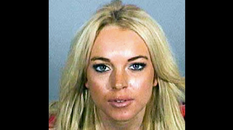 Lindsay Lohan blond hair mugshot