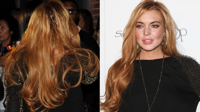 Back, front of Lindsay Lohan's hair