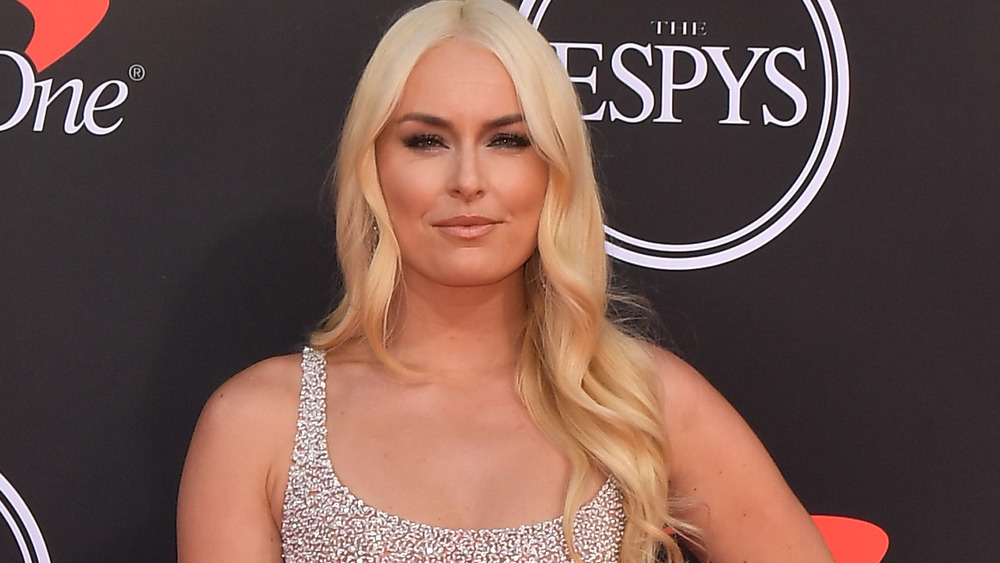 Lindsey Vonn gives a smouldering look into the cameras at the ESPY Awards red carpet