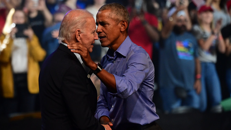 Joe Biden and Barack Obama speaking