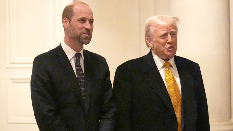 Prince William and Donald Trump standing side by side