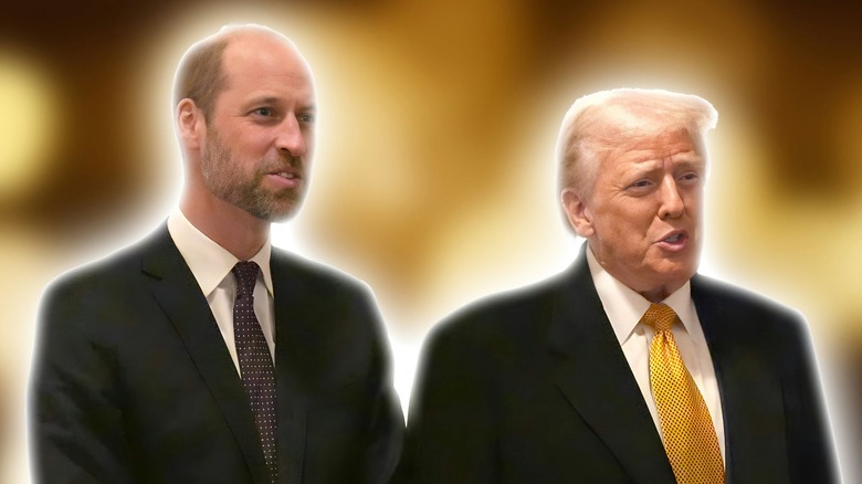 Prince William and Donald Trump standing side by side