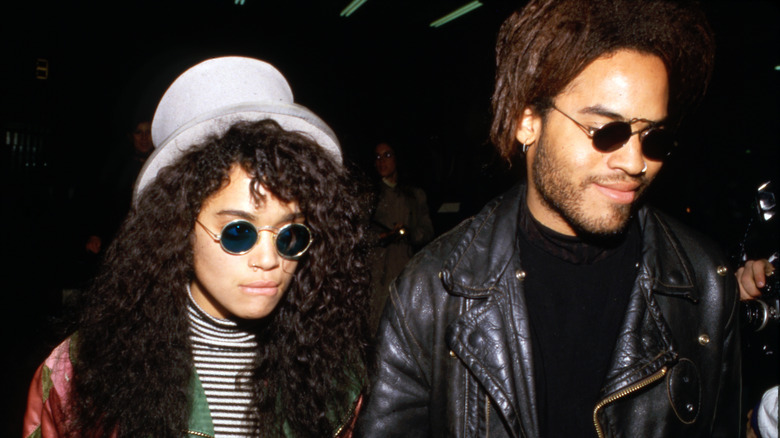 Lisa Bonet and Lenny Kravitz walking