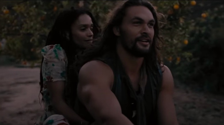 Lisa Bonet and Jason Momoa sitting together