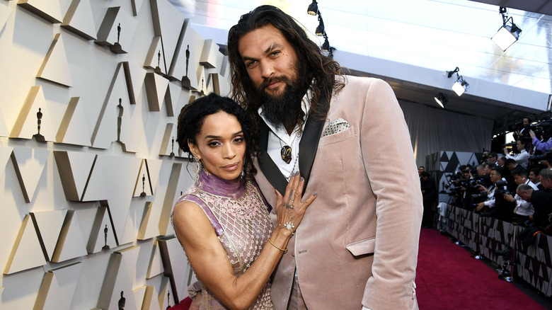 Jason Momoa and Lisa Bonet smiling