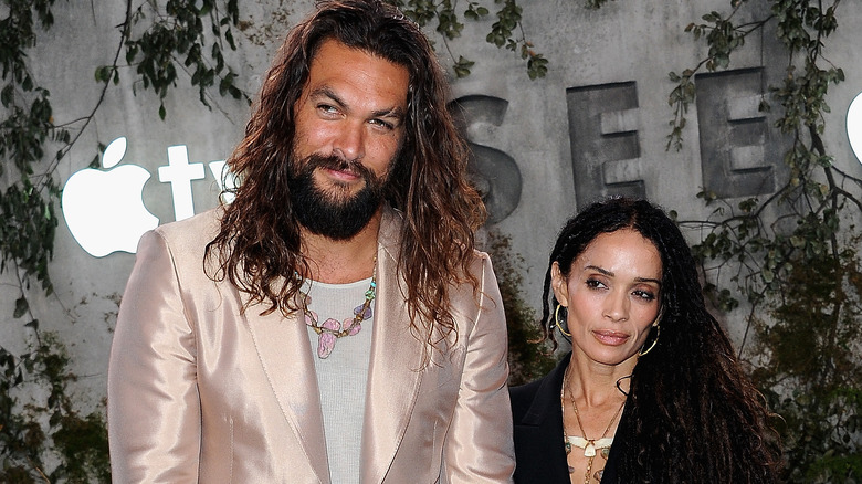 Jason Momoa and Lisa Bonet at an event