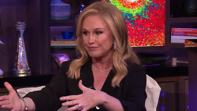 Kathy Hilton gestures on "WWHL"