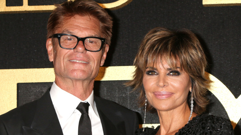 Harry Hamlin and Lisa Rinna pose