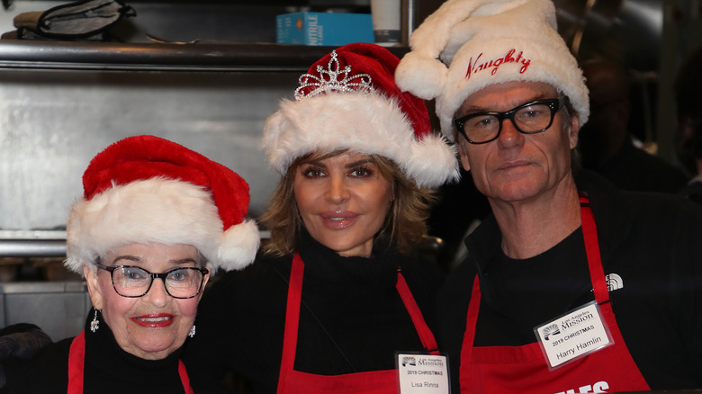 Lisa Rinna poses with her mom and Harry Hamlin