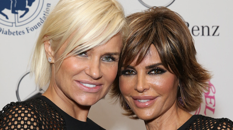 Lisa Rinna and Yolanda Hadid smiling together