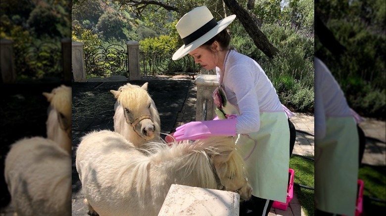 Lisa Vanderpump with miniature horses