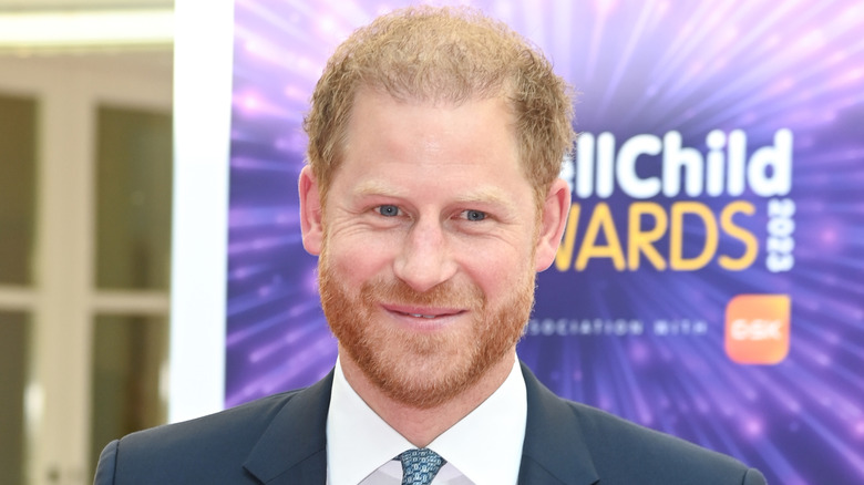 Prince Harry smiles at the 2023 WellChild Awards.