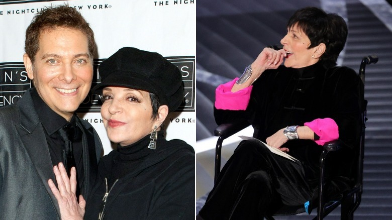 Michael Feinstein and Liza Minnelli smiling, and Liza Minnelli laughing